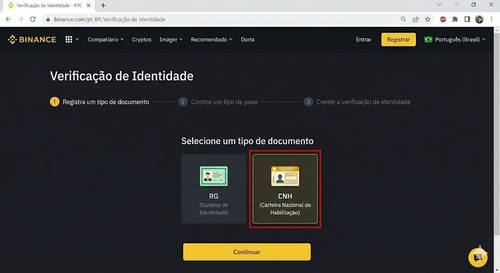 Depósito Pix Binance